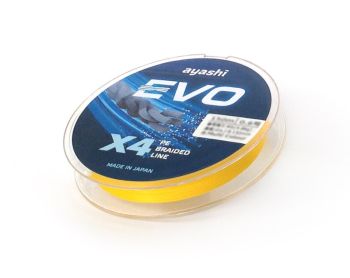 Плетеный шнур Ayashi EVO-X4 (yellow) d-0,132mm