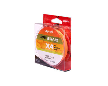 Плетеный шнур Ayashi PRO BRAID-X4 (orange) d-0,10mm (135м)